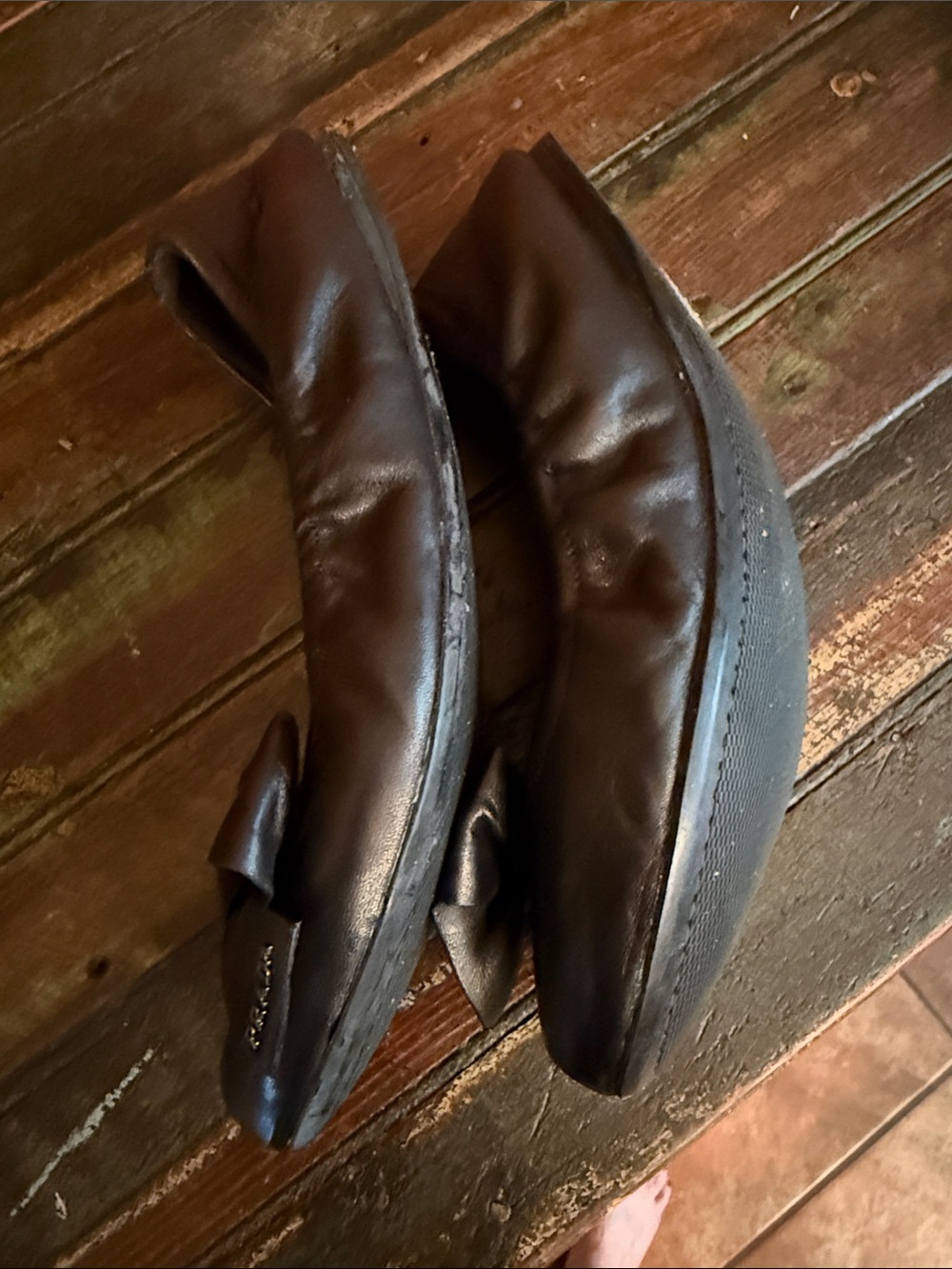 Prada Black Leather Bow Ballet Flats - Picture 3 of 9